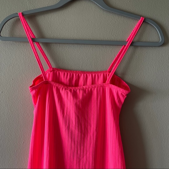 Vibrant Pink Ribbed Mini Dress - Picture 11 of 15
